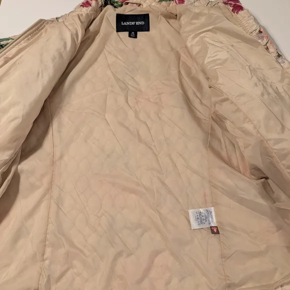 Lands End Women’s Quilted Floral PrimaLoft Jacket Size Medium - Picture 5 of 10